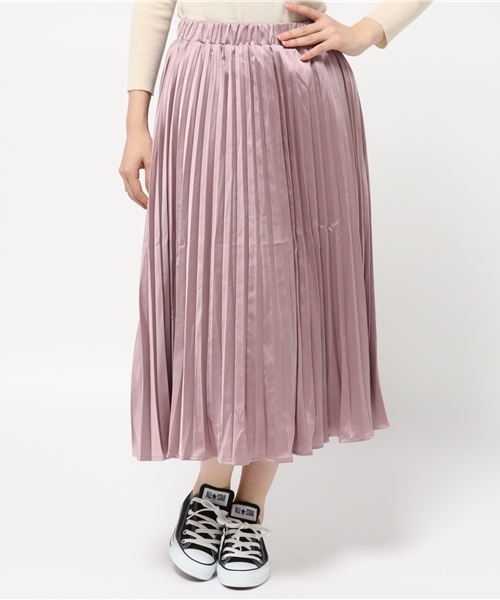 WEGO(ウィゴー)の「WEGO/サテンプリーツスカート(スカート・レディース・ダークグリーン/ブラック/ワイン/ピンク/ダークブラウン/サックスブルー・FREE)」の15枚目の写真