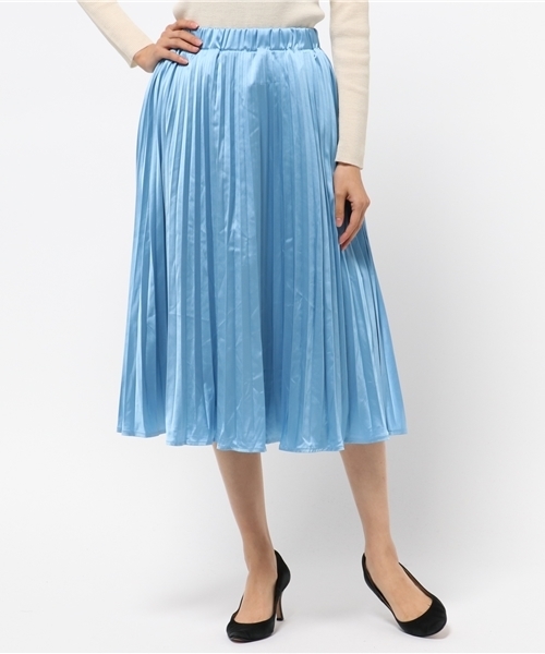 WEGO(ウィゴー)の「WEGO/サテンプリーツスカート(スカート・レディース・ダークグリーン/ブラック/ワイン/ピンク/ダークブラウン/サックスブルー・FREE)」の18枚目の写真