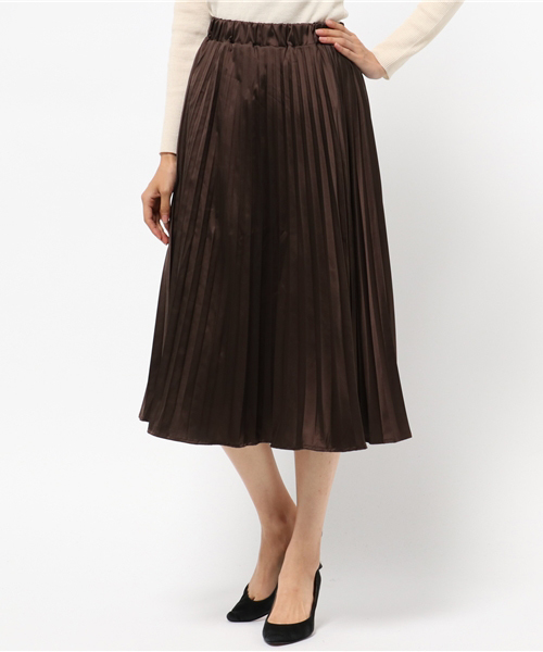 WEGO(ウィゴー)の「WEGO/サテンプリーツスカート(スカート・レディース・ダークグリーン/ブラック/ワイン/ピンク/ダークブラウン/サックスブルー・FREE)」の19枚目の写真