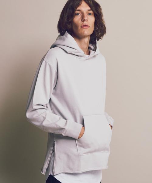 MONKEY TIME（モンキータイム）の「＜monkey time＞ ∴ ウラケ サイドジップ フーディー◆（パーカー・メンズ・グレー/ライトグレー・X-LARGE/MEDIUM/LARGE/SMALL）」の2枚目の写真