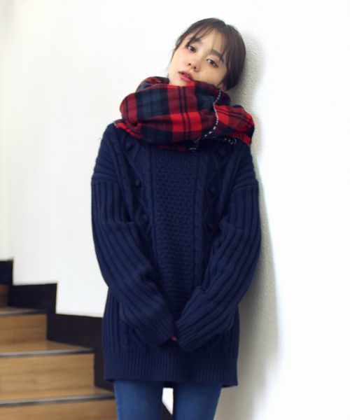 jouetie（ジュエティ）の「ポンポンルーズニット（ニット/セーター・レディース・グレー/アイボリー/ベビーピンク/ネイビー・MEDIUM）」の3枚目の写真