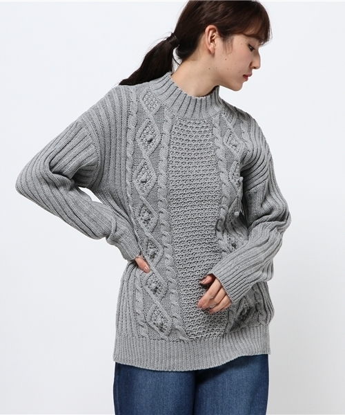 jouetie（ジュエティ）の「ポンポンルーズニット（ニット/セーター・レディース・グレー/アイボリー/ベビーピンク/ネイビー・MEDIUM）」の12枚目の写真