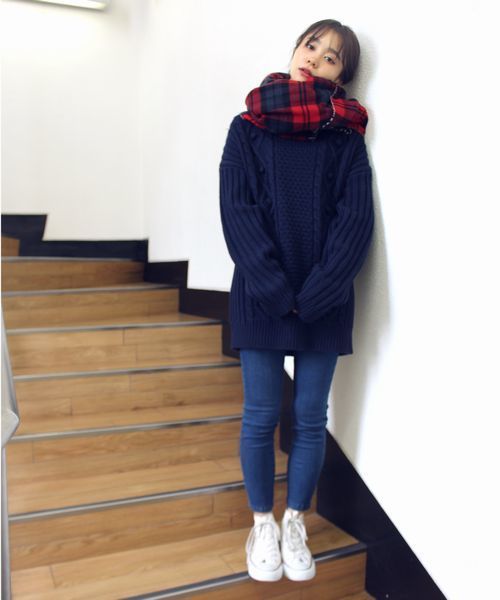 jouetie（ジュエティ）の「ポンポンルーズニット（ニット/セーター・レディース・グレー/アイボリー/ベビーピンク/ネイビー・MEDIUM）」の14枚目の写真