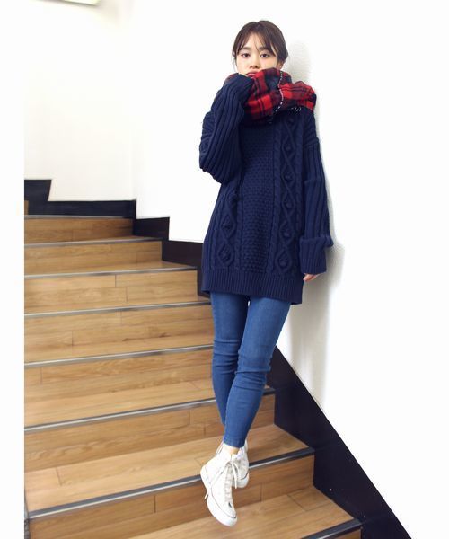 jouetie（ジュエティ）の「ポンポンルーズニット（ニット/セーター・レディース・グレー/アイボリー/ベビーピンク/ネイビー・MEDIUM）」の15枚目の写真