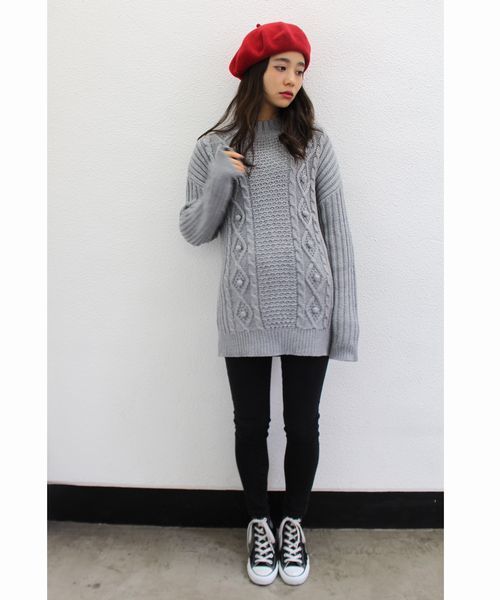 jouetie（ジュエティ）の「ポンポンルーズニット（ニット/セーター・レディース・グレー/アイボリー/ベビーピンク/ネイビー・MEDIUM）」の17枚目の写真