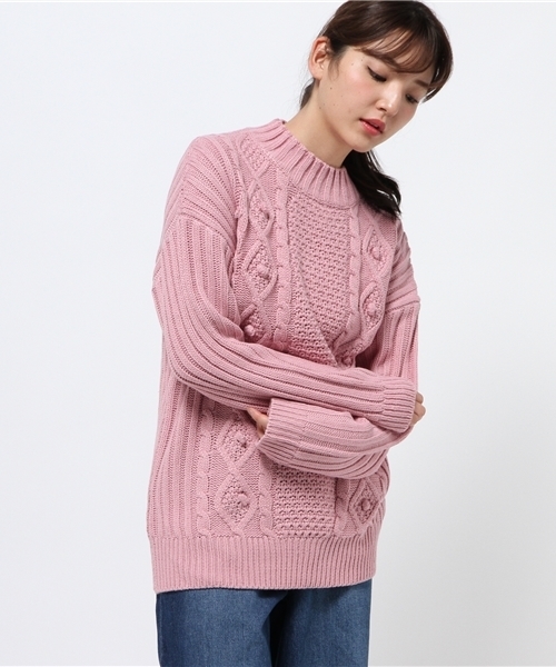 jouetie（ジュエティ）の「ポンポンルーズニット（ニット/セーター・レディース・グレー/アイボリー/ベビーピンク/ネイビー・MEDIUM）」の19枚目の写真