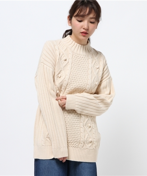 jouetie（ジュエティ）の「ポンポンルーズニット（ニット/セーター・レディース・グレー/アイボリー/ベビーピンク/ネイビー・MEDIUM）」の21枚目の写真