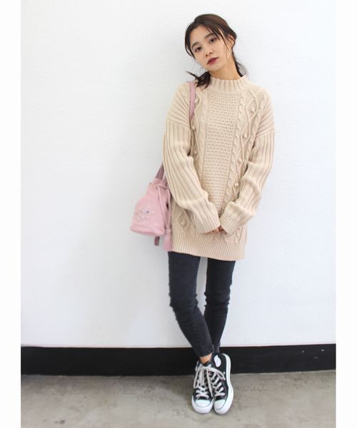 jouetie（ジュエティ）の「ポンポンルーズニット（ニット/セーター・レディース・グレー/アイボリー/ベビーピンク/ネイビー・MEDIUM）」の22枚目の写真