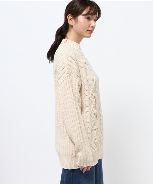 jouetie（ジュエティ）の「ポンポンルーズニット（ニット/セーター・レディース・グレー/アイボリー/ベビーピンク/ネイビー・MEDIUM）」の9枚目の写真