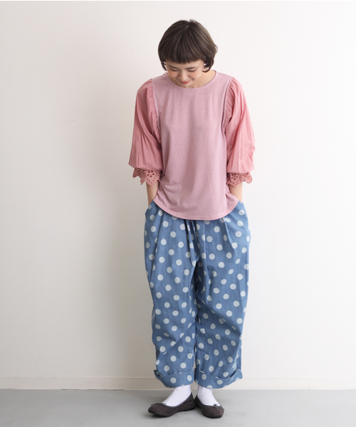 MERLOT（メルロー）の「デニムドット柄パンツ2223（デニムパンツ・レディース・ライトブルー/ネイビー・FREE）」の14枚目の写真