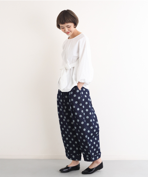 MERLOT（メルロー）の「デニムドット柄パンツ2223（デニムパンツ・レディース・ライトブルー/ネイビー・FREE）」の16枚目の写真