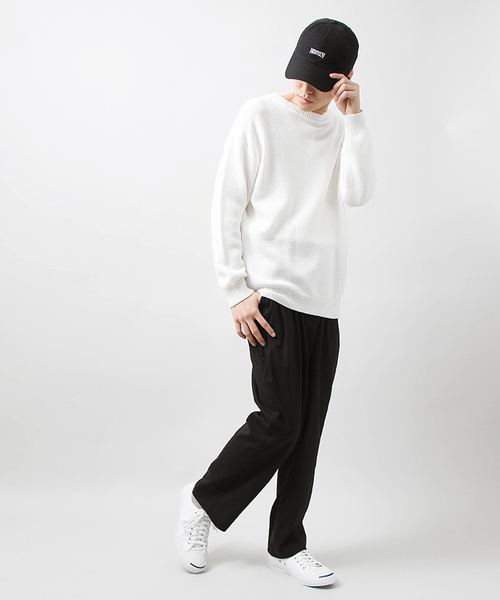 WEGO（ウィゴー）の「WEGO/ストレッチベルトワイドスラックス（スラックス・メンズ・ネイビー/ブラック・MEDIUM/LARGE）」の3枚目の写真