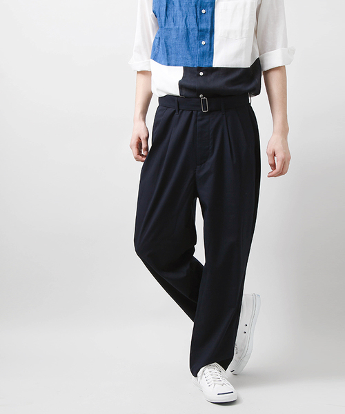 WEGO（ウィゴー）の「WEGO/ストレッチベルトワイドスラックス（スラックス・メンズ・ネイビー/ブラック・MEDIUM/LARGE）」の16枚目の写真