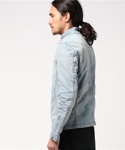JACKROSE（ジャックローズ）の「ストレッチデニムシングルライダース2017SＳ（デニムジャケット・メンズ・サックスブルー・L/M/XL）」の2枚目の写真