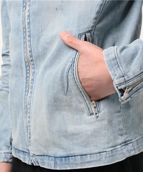 JACKROSE（ジャックローズ）の「ストレッチデニムシングルライダース2017SＳ（デニムジャケット・メンズ・サックスブルー・L/M/XL）」の7枚目の写真