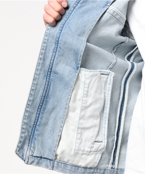 JACKROSE（ジャックローズ）の「ストレッチデニムシングルライダース2017SＳ（デニムジャケット・メンズ・サックスブルー・L/M/XL）」の8枚目の写真