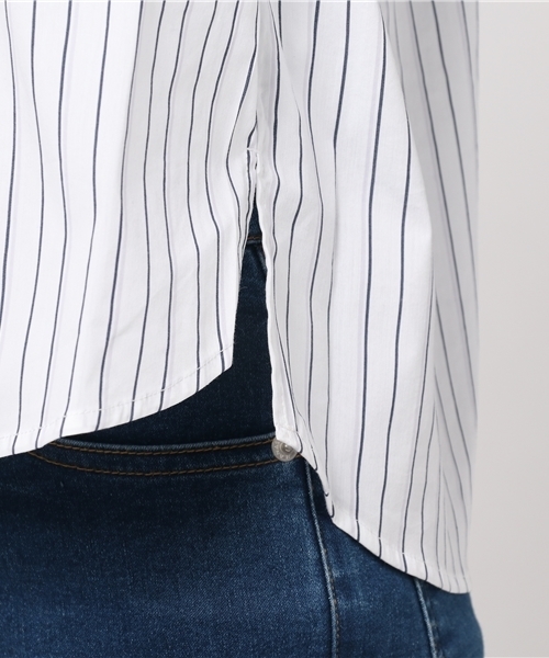 Honeys（ハニーズ）の「スキッパーブラウス（シャツ/ブラウス・レディース・ホワイト×グレー/ホワイト/ホワイト×パープル/ネイビー/ベージュ・M/L）」の13枚目の写真