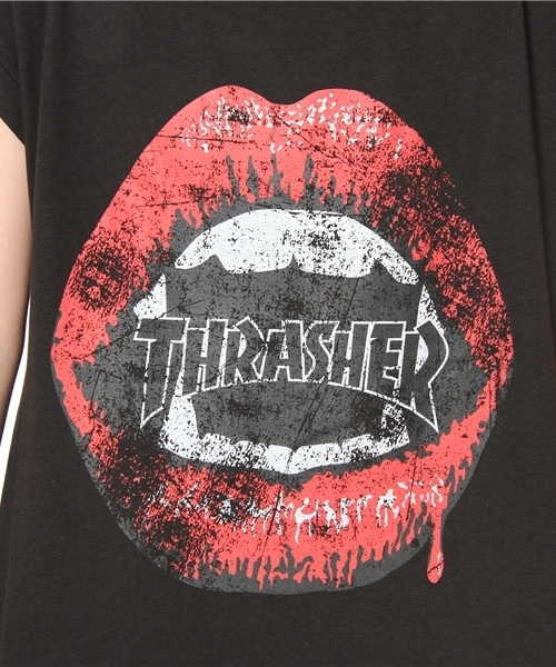 THRASHER(スラッシャー)の「THRASHER LIP TEE(Tシャツ/カットソー・レディース・ホワイト/ブラック・FREE)」の7枚目の写真