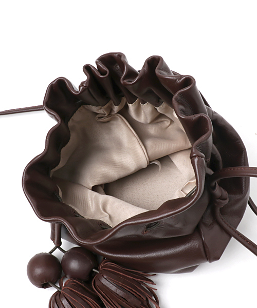 Casselini（キャセリーニ）の「CASSELINI/GloomyLeather BAG（ショルダーバッグ・レディース・ブラック/ブラウン・FREE）」の6枚目の写真