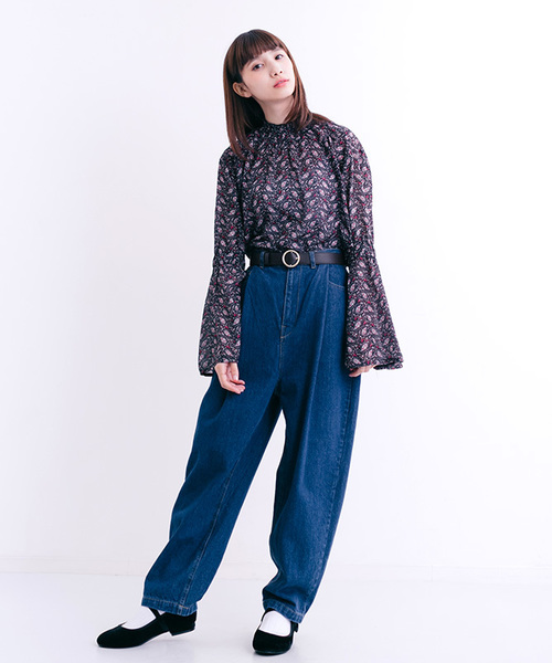 MERLOT（メルロー）の「ペイズリー風花柄ブラウス1307（シャツ/ブラウス・レディース・ブラック/ネイビー/ブラウン・FREE）」の5枚目の写真