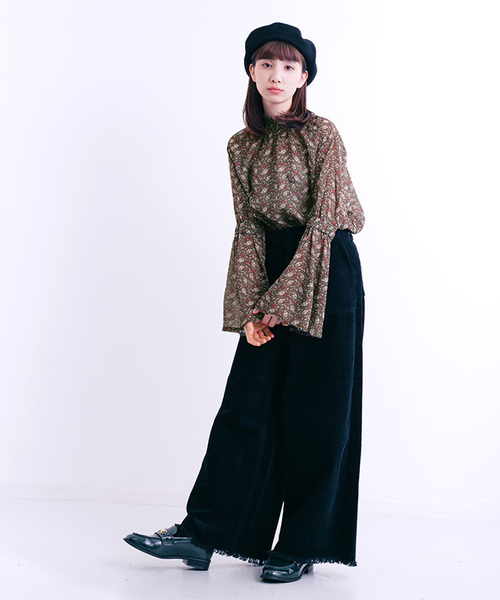 MERLOT（メルロー）の「ペイズリー風花柄ブラウス1307（シャツ/ブラウス・レディース・ブラック/ネイビー/ブラウン・FREE）」の10枚目の写真