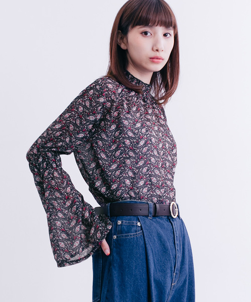 MERLOT（メルロー）の「ペイズリー風花柄ブラウス1307（シャツ/ブラウス・レディース・ブラック/ネイビー/ブラウン・FREE）」の15枚目の写真