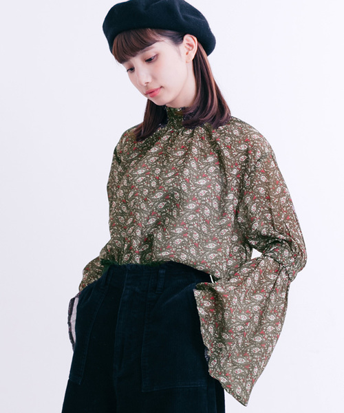 MERLOT（メルロー）の「ペイズリー風花柄ブラウス1307（シャツ/ブラウス・レディース・ブラック/ネイビー/ブラウン・FREE）」の16枚目の写真