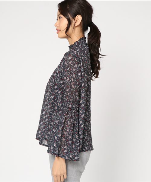 MERLOT（メルロー）の「ペイズリー風花柄ブラウス1307（シャツ/ブラウス・レディース・ブラック/ネイビー/ブラウン・FREE）」の9枚目の写真