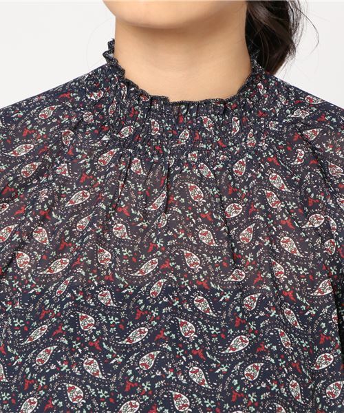 MERLOT（メルロー）の「ペイズリー風花柄ブラウス1307（シャツ/ブラウス・レディース・ブラック/ネイビー/ブラウン・FREE）」の13枚目の写真