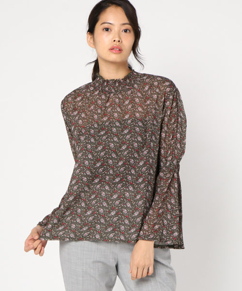 MERLOT（メルロー）の「ペイズリー風花柄ブラウス1307（シャツ/ブラウス・レディース・ブラック/ネイビー/ブラウン・FREE）」の11枚目の写真