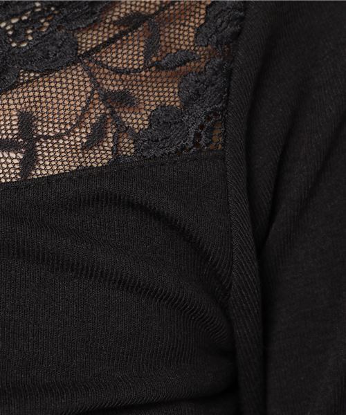 Honeys（ハニーズ）の「【前後Ｖカット】レース使いプルオーバー（Tシャツ/カットソー・レディース・ピンク/アイボリー/ブラック/ネイビー/サックスブルー・L/M/S）」の10枚目の写真