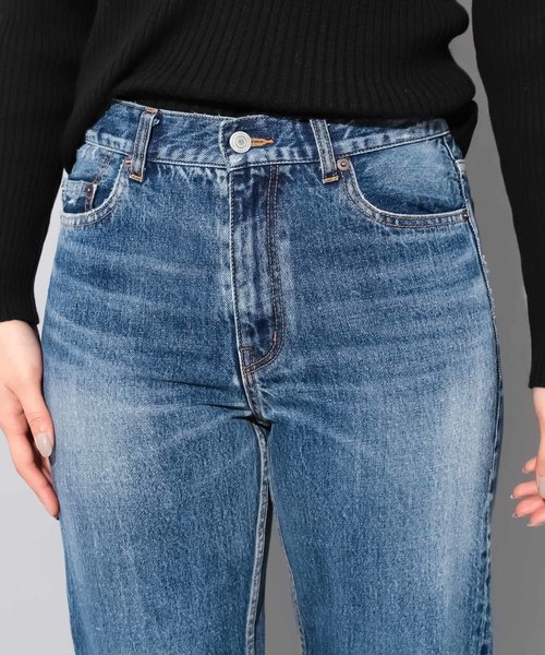 CIAOPANIC（チャオパニック）の「裾スリット入りストレートデニム（デニムパンツ・レディース・ネイビー/ブルー・SMALL/MEDIUM）」の7枚目の写真