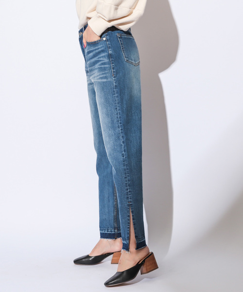 CIAOPANIC（チャオパニック）の「裾スリット入りストレートデニム（デニムパンツ・レディース・ネイビー/ブルー・SMALL/MEDIUM）」の21枚目の写真