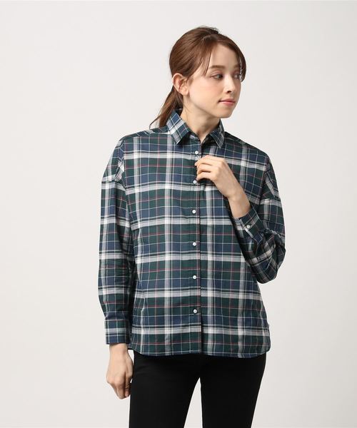 AMERICAN HOLIC(アメリカンホリック)の「ベーシック2WAYチェックシャツ(シャツ/ブラウス・レディース・レッド/ブラウン/グリーン/ブルー・M/L)」の15枚目の写真