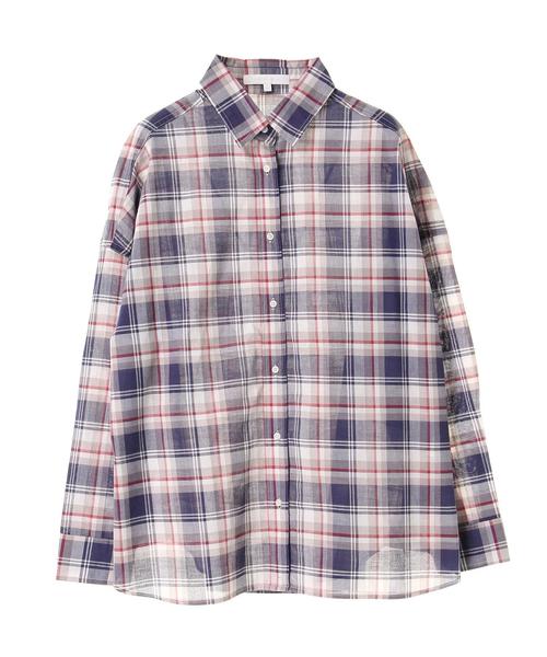 AMERICAN HOLIC(アメリカンホリック)の「ベーシック2WAYチェックシャツ(シャツ/ブラウス・レディース・レッド/ブラウン/グリーン/ブルー・M/L)」の8枚目の写真