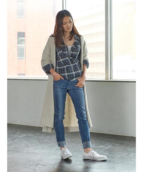 AMERICAN HOLIC(アメリカンホリック)の「ベーシック2WAYチェックシャツ(シャツ/ブラウス・レディース・レッド/ブラウン/グリーン/ブルー・M/L)」の9枚目の写真