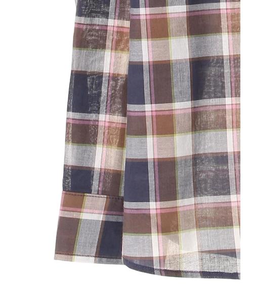 AMERICAN HOLIC(アメリカンホリック)の「ベーシック2WAYチェックシャツ(シャツ/ブラウス・レディース・レッド/ブラウン/グリーン/ブルー・M/L)」の12枚目の写真