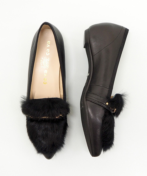 cava cava（サヴァサヴァ）の「◆ cavacava (サヴァサヴァ) ◆ ファーローファーパンプス　1320145（パンプス・レディース・ブラック/ベージュ/グレー・22.5cm/23.0cm/23.5cm/24.0cm/24.5cm）」の9枚目の写真