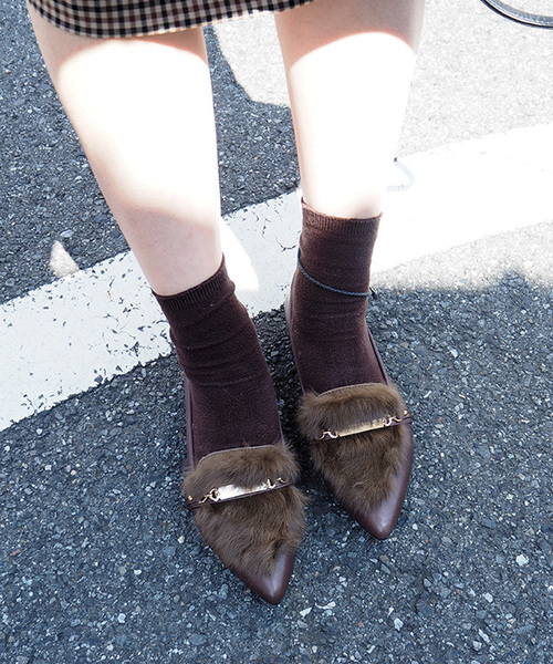 cava cava（サヴァサヴァ）の「◆ cavacava (サヴァサヴァ) ◆ ファーローファーパンプス　1320145（パンプス・レディース・ブラック/ベージュ/グレー・22.5cm/23.0cm/23.5cm/24.0cm/24.5cm）」の10枚目の写真