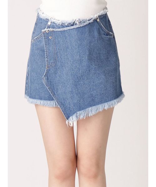 EMODA（エモダ）の「アシメトリージャストウエストショートパンツ（デニムパンツ・レディース・ブルー/インディゴブルー・SMALL/MEDIUM）」の20枚目の写真