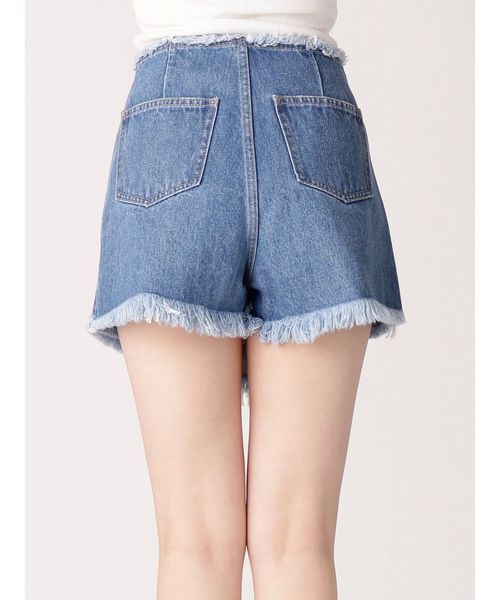 EMODA（エモダ）の「アシメトリージャストウエストショートパンツ（デニムパンツ・レディース・ブルー/インディゴブルー・SMALL/MEDIUM）」の18枚目の写真