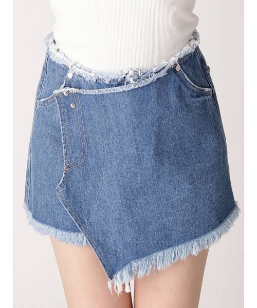 EMODA（エモダ）の「アシメトリージャストウエストショートパンツ（デニムパンツ・レディース・ブルー/インディゴブルー・SMALL/MEDIUM）」の17枚目の写真