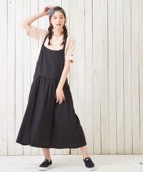 CUBE SUGAR(キューブシュガー)の「リネン/レーヨンオックスワンピース(ワンピース・レディース・ブラック/ネイビー/グリーン・M)」の6枚目の写真