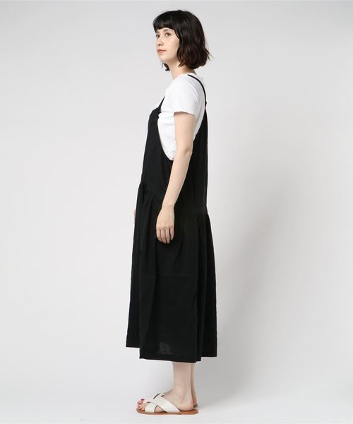 CUBE SUGAR(キューブシュガー)の「リネン/レーヨンオックスワンピース(ワンピース・レディース・ブラック/ネイビー/グリーン・M)」の4枚目の写真