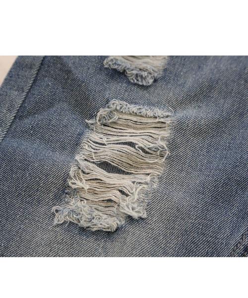 classicalelf(クラシカルエルフ)の「本格的なダメージ加工のキッズデニム(デニムパンツ・キッズ・インディゴブルー/サックスブルー・110/120/130/140/150/160/170)」の11枚目の写真