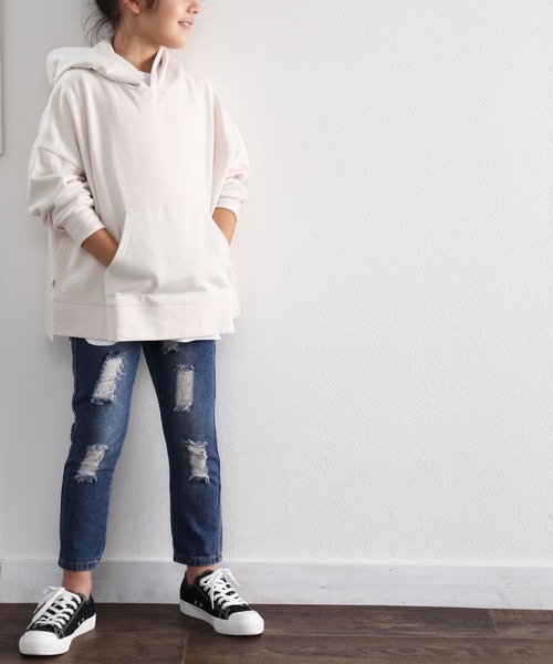 classicalelf(クラシカルエルフ)の「本格的なダメージ加工のキッズデニム(デニムパンツ・キッズ・インディゴブルー/サックスブルー・110/120/130/140/150/160/170)」の10枚目の写真