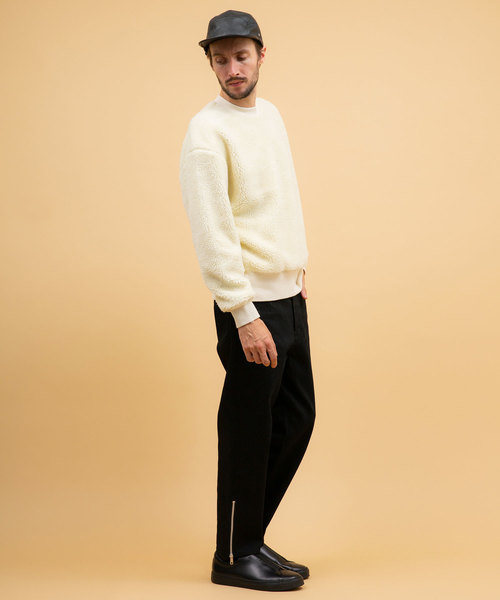 UNITED TOKYO（ユナイテッドトウキョウ）の「Lanificio Becagliボアバックカシメプルオーバー（Tシャツ/カットソー・メンズ・オレンジ/ブラック/ブラウン/オフホワイト/サックスブルー・1/2/3）」の8枚目の写真