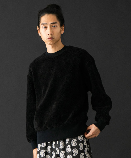 UNITED TOKYO（ユナイテッドトウキョウ）の「Lanificio Becagliボアバックカシメプルオーバー（Tシャツ/カットソー・メンズ・オレンジ/ブラック/ブラウン/オフホワイト/サックスブルー・1/2/3）」の14枚目の写真