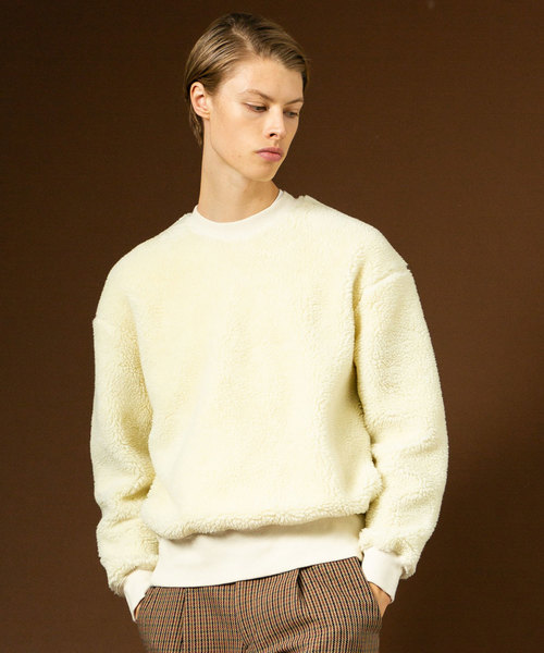 UNITED TOKYO（ユナイテッドトウキョウ）の「Lanificio Becagliボアバックカシメプルオーバー（Tシャツ/カットソー・メンズ・オレンジ/ブラック/ブラウン/オフホワイト/サックスブルー・1/2/3）」の12枚目の写真