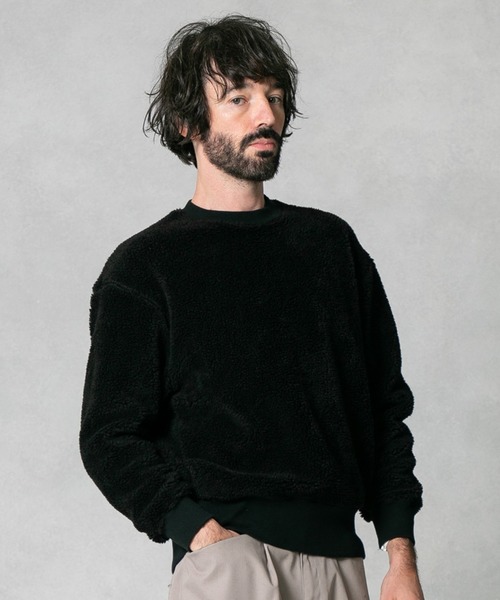 UNITED TOKYO（ユナイテッドトウキョウ）の「Lanificio Becagliボアバックカシメプルオーバー（Tシャツ/カットソー・メンズ・オレンジ/ブラック/ブラウン/オフホワイト/サックスブルー・1/2/3）」の17枚目の写真